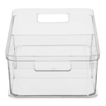 Load image into Gallery viewer, Home Basics Plastic Storage Bin With Divider, Clear $6.50 EACH, CASE PACK OF 12
