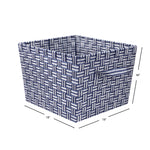 Load image into Gallery viewer, Home Basics Striped X-large Woven Strap Open Bin, Blue
 $10.00 EACH, CASE PACK OF 6
