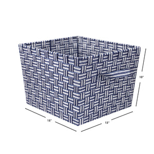 Home Basics Striped X-large Woven Strap Open Bin, Blue
 $10.00 EACH, CASE PACK OF 6