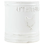 Load image into Gallery viewer, Home Basics Rustic Chic Rooster Ceramic Utensil Crock, White $10 EACH, CASE PACK OF 6
