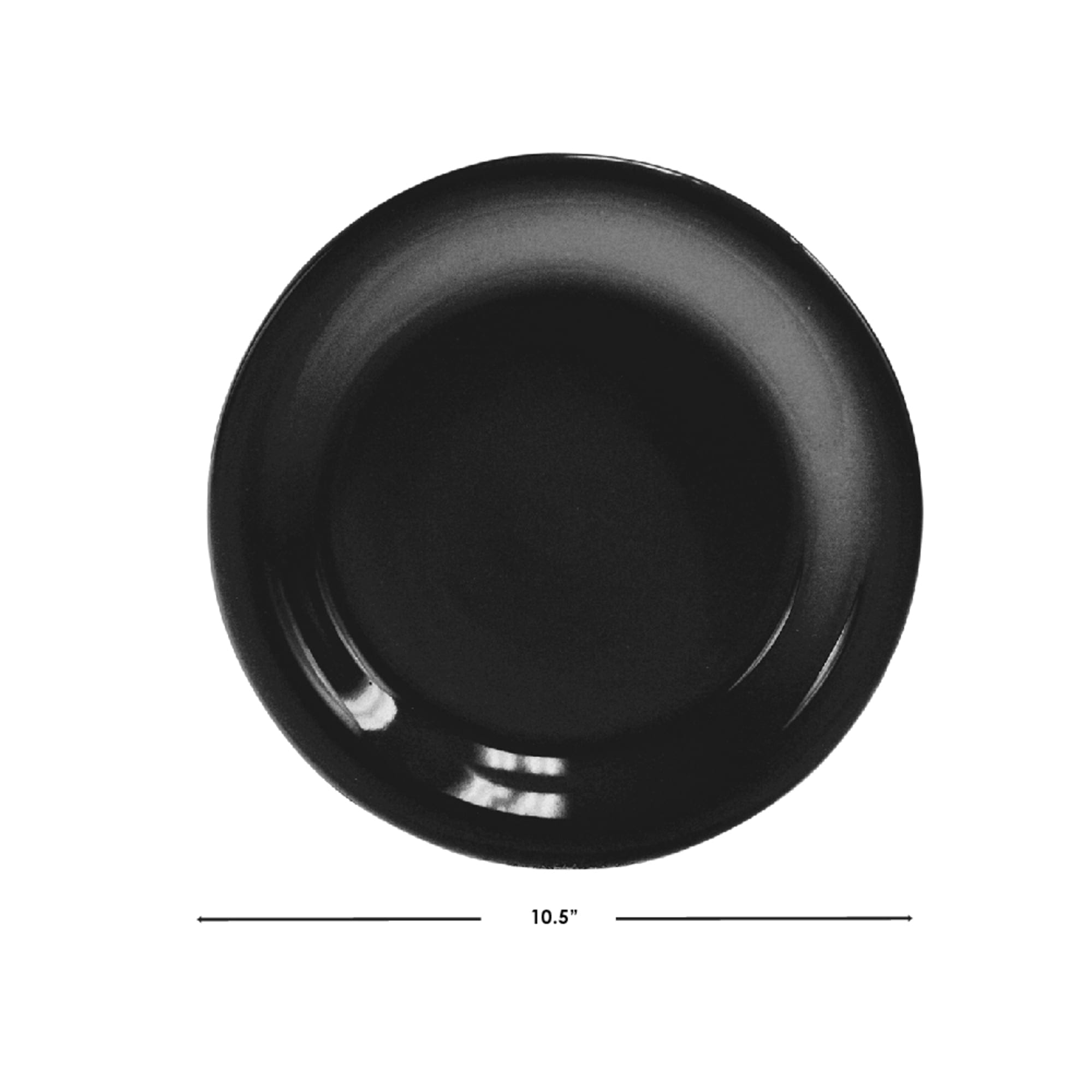 Home Basics 10.5" Ceramic Dinner Plate, Black $2.50 EACH, CASE PACK OF 12