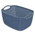 Load image into Gallery viewer, Home Basics 9L Crochet-Designed Plastic Basket, Blue $5.00 EACH, CASE PACK OF 12
