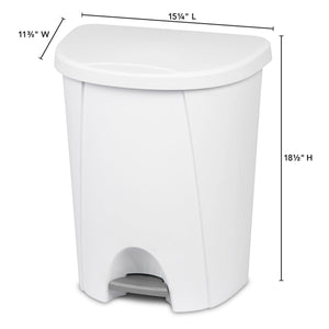 Sterilite 6.6 Gallon / 25 Liter StepOn Wastebasket White $15.00 EACH, CASE PACK OF 4