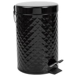 Load image into Gallery viewer, Home Basics 3 Liter Step-On Textured Steel Waste Bin, Black $8.00 EACH, CASE PACK OF 6
