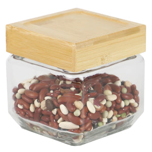 Home Basics 27 oz Square Glass Canister with Bamboo Lid $3.00 EACH, CASE PACK OF 12