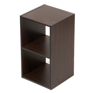 Home Basics Open and Enclosed  2 Cube MDF Storage Organizer, Espresso $18.00 EACH, CASE PACK OF 1
