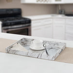 Load image into Gallery viewer, Home Basics Faux Marble Serving Tray, White $12.00 EACH, CASE PACK OF 6
