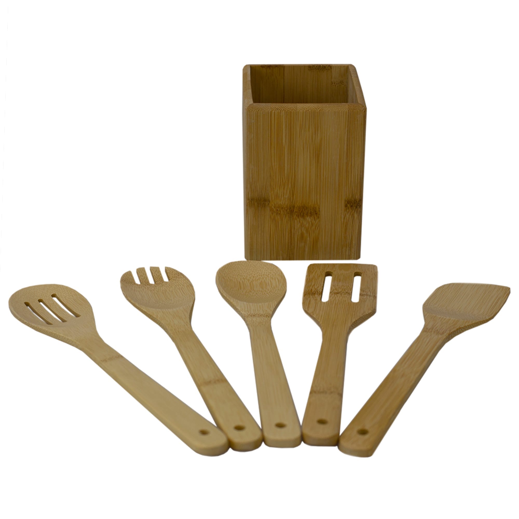 Home Basics 5 Piece Bamboo Utensils with Holder, Natural $8.00 EACH, CASE PACK OF 12