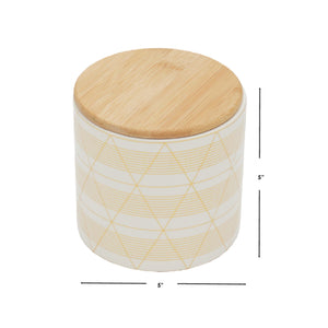 Home Basics Diamond Stripe Small Ceramic Canister with Bamboo Top $5.00 EACH, CASE PACK OF 12