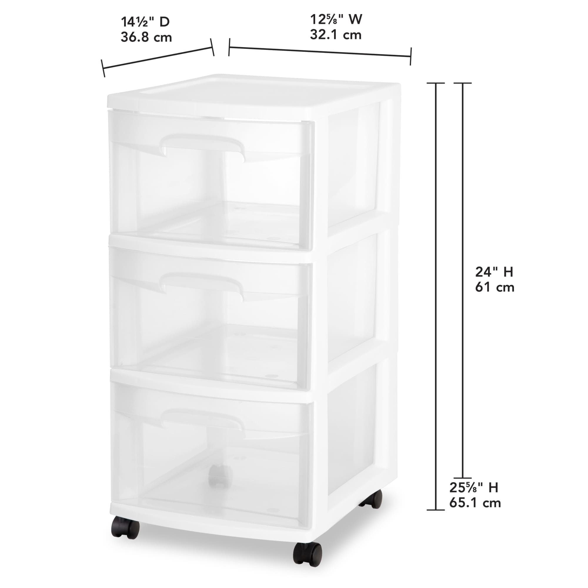 Sterilite 3 Drawer Cart, White $35.00 EACH, CASE PACK OF 2