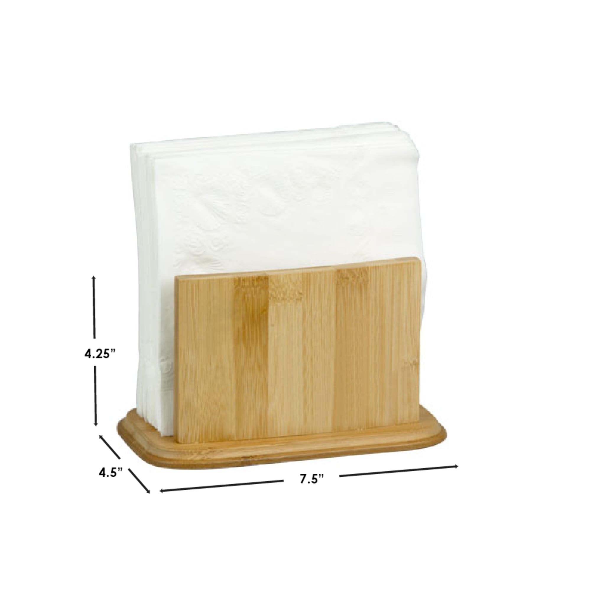 Home Basics Premium Bamboo Freestanding Large Capacity Napkin Holder, Natural $5.00 EACH, CASE PACK OF 12