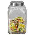 Load image into Gallery viewer, Home Basics Heritage 4.8 LT Glass Jar with Silver Lid $7.00 EACH, CASE PACK OF 6
