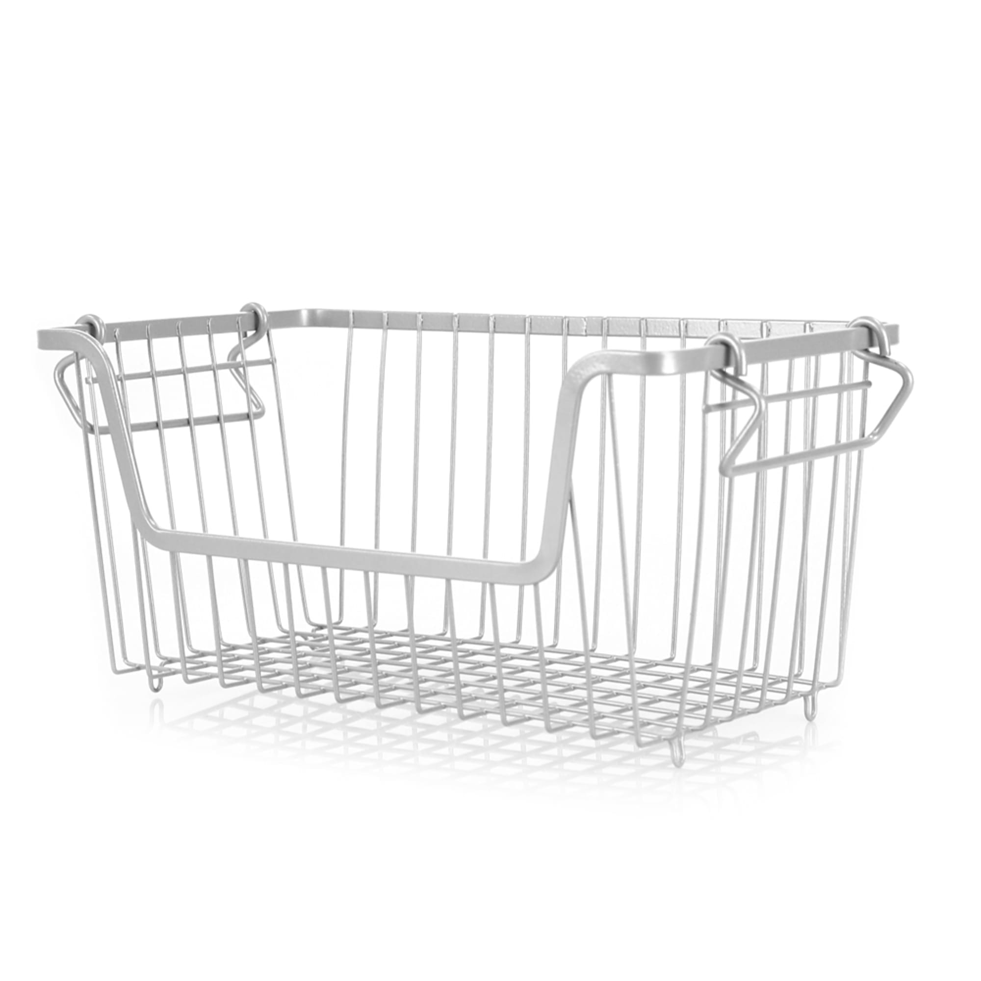 Home Basics Small Powder Coated Steel Wire Storage Basket, Grey $6.00 EACH, CASE PACK OF 12