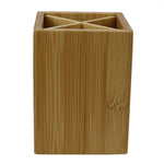 Load image into Gallery viewer, Home Basics 4 Section Square Bamboo Pen Holder, Natural $5.00 EACH, CASE PACK OF 6
