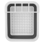 Load image into Gallery viewer, Home Basics Collapsible Silicone and Plastic Dish Rack, White/Grey $5.00 EACH, CASE PACK OF 12
