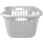 Load image into Gallery viewer, Home Basics Curved Hip Holding Large Capacity Lightweight Plastic Laundry Basket with Easy Grab Handles, White $6.00 EACH, CASE PACK OF 12
