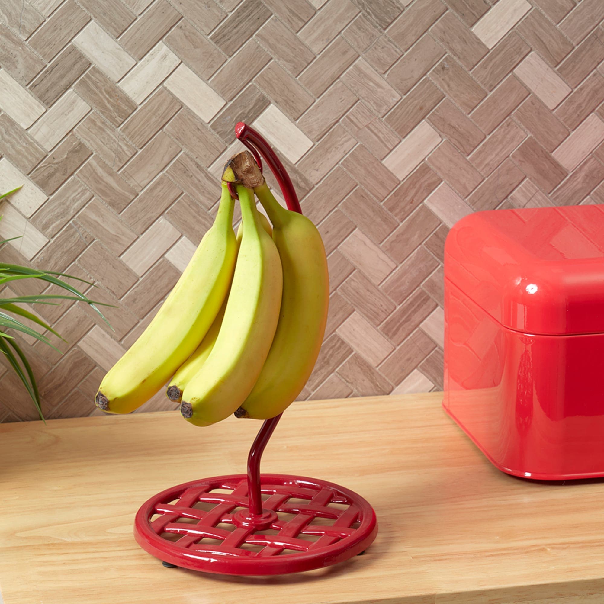 Home Basics Weave Cast Iron Banana Hanger, Red $10.00 EACH, CASE PACK OF 6