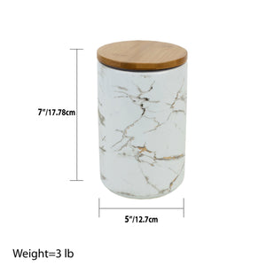 Home Basics Marble Ceramic Large Canister with Bamboo Lid, White $10.00 EACH, CASE PACK OF 12