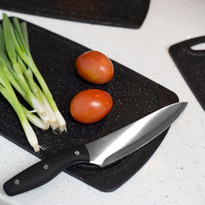 Home Basics 3 Piece Double Sided Granite  Look  Non-Slip Plastic Cutting Board Set with Deep Juice Groove and  Easy Grip Handle, Black $10.00 EACH, CASE PACK OF 6