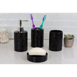 Load image into Gallery viewer, Home Basics 4 Piece Ceramic Crocodile Bath Accessory Set, Black $10.00 EACH, CASE PACK OF 12
