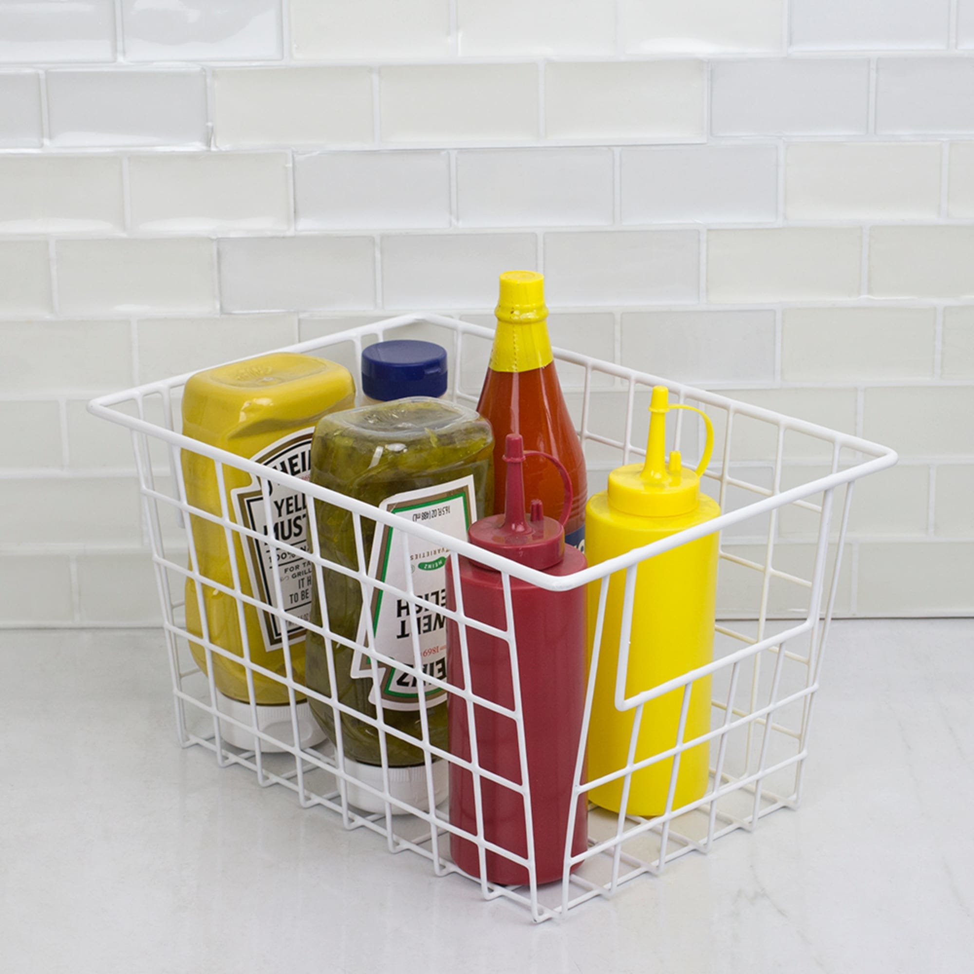 Home Basics 10.5" x 6.5" Vinyl Coated Steel Pull Out Wire Storage Basket, White $3.00 EACH, CASE PACK OF 12