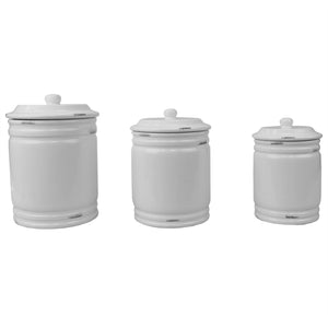 Home Basics Bella 3 Piece Ceramic Canisters, White $20.00 EACH, CASE PACK OF 2