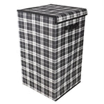 Load image into Gallery viewer, Home Basics Plaid Non-Woven Laundry Hamper, Black $10.00 EACH, CASE PACK OF 6
