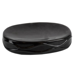 Home Basics Curves 4 Piece Ceramic Bath Accessory Set, Black $10 EACH, CASE PACK OF 12