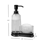 Load image into Gallery viewer, Home Basics Plastic Soap Dispenser with Sponge Compartment, Black $6.00 EACH, CASE PACK OF 12
