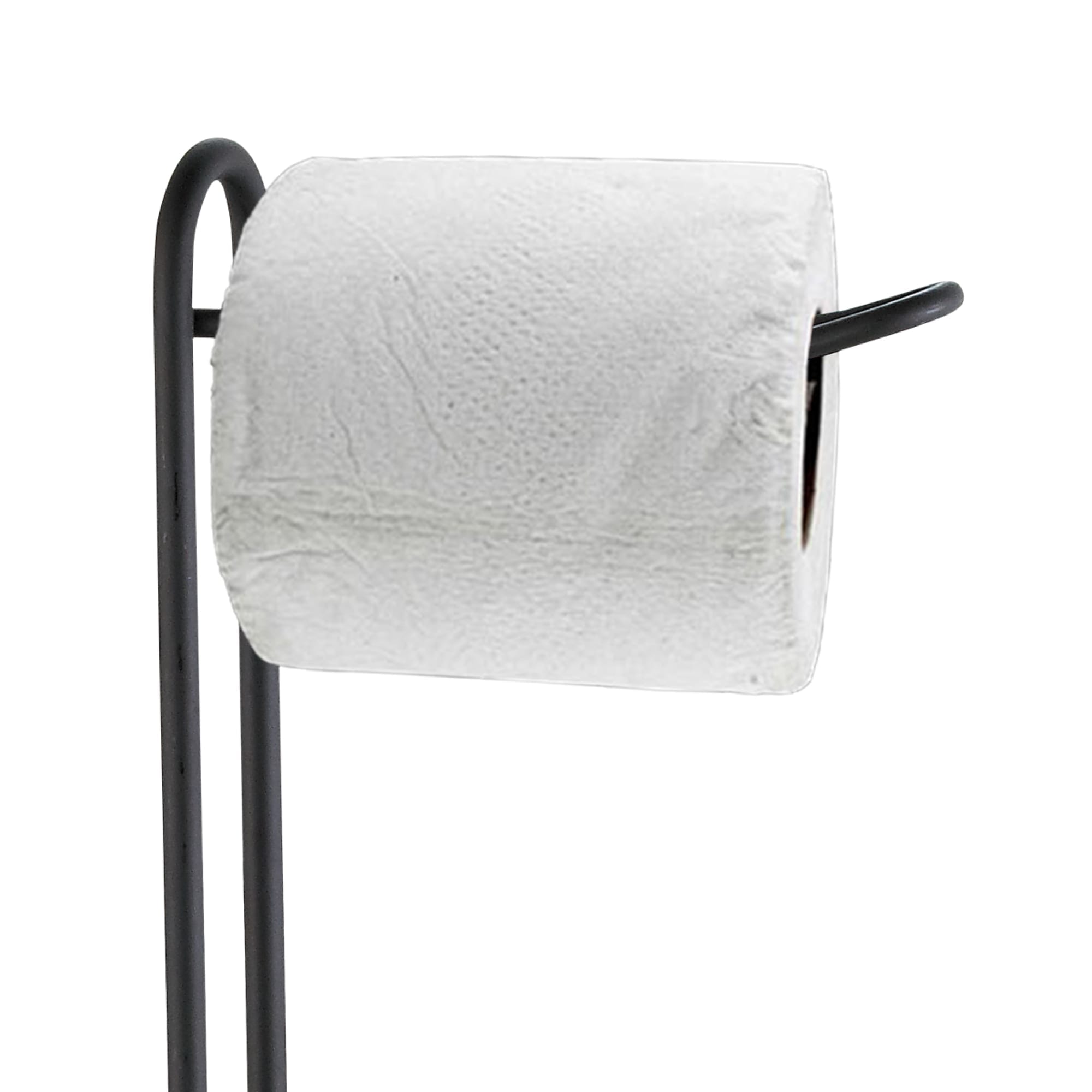 Black Freestanding Toilet Roll Holder 