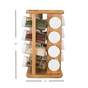 Home Basics 16 Piece Bamboo Revolving Spice Rack $20.00 EACH, CASE PACK OF 6
