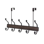 Load image into Gallery viewer, Home Basics Over the Door 5 Hook Hanging Rack, Bronze $6.00 EACH, CASE PACK OF 12
