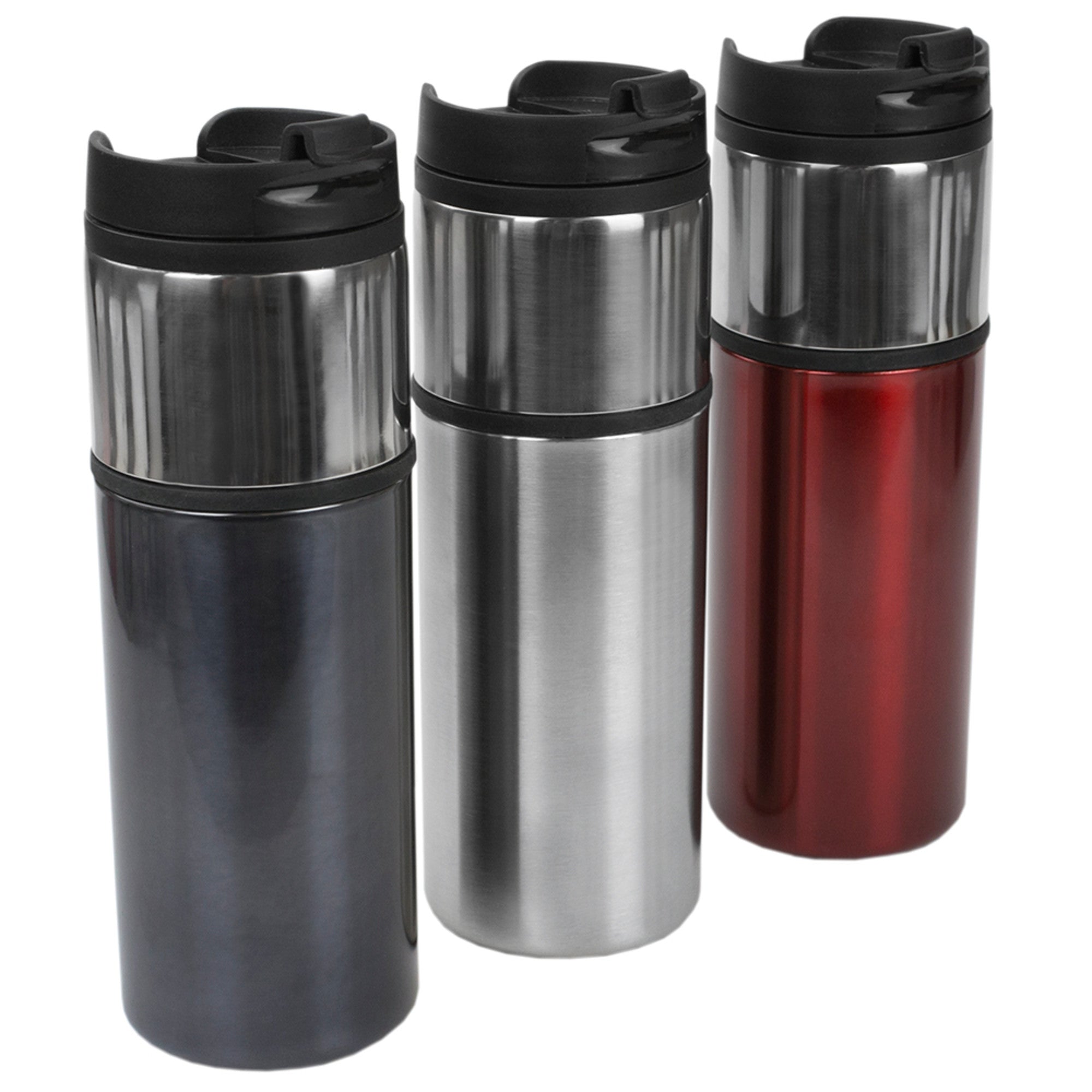 Home Basics Two Tone Stainless Steel 16 oz. Travel Mug - Assorted Colors