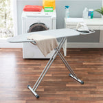 Load image into Gallery viewer, Home Basics Extra Wide T-Leg Ironing Board with Built-In Metal Iron Rest, Silver $40 EACH, CASE PACK OF 2
