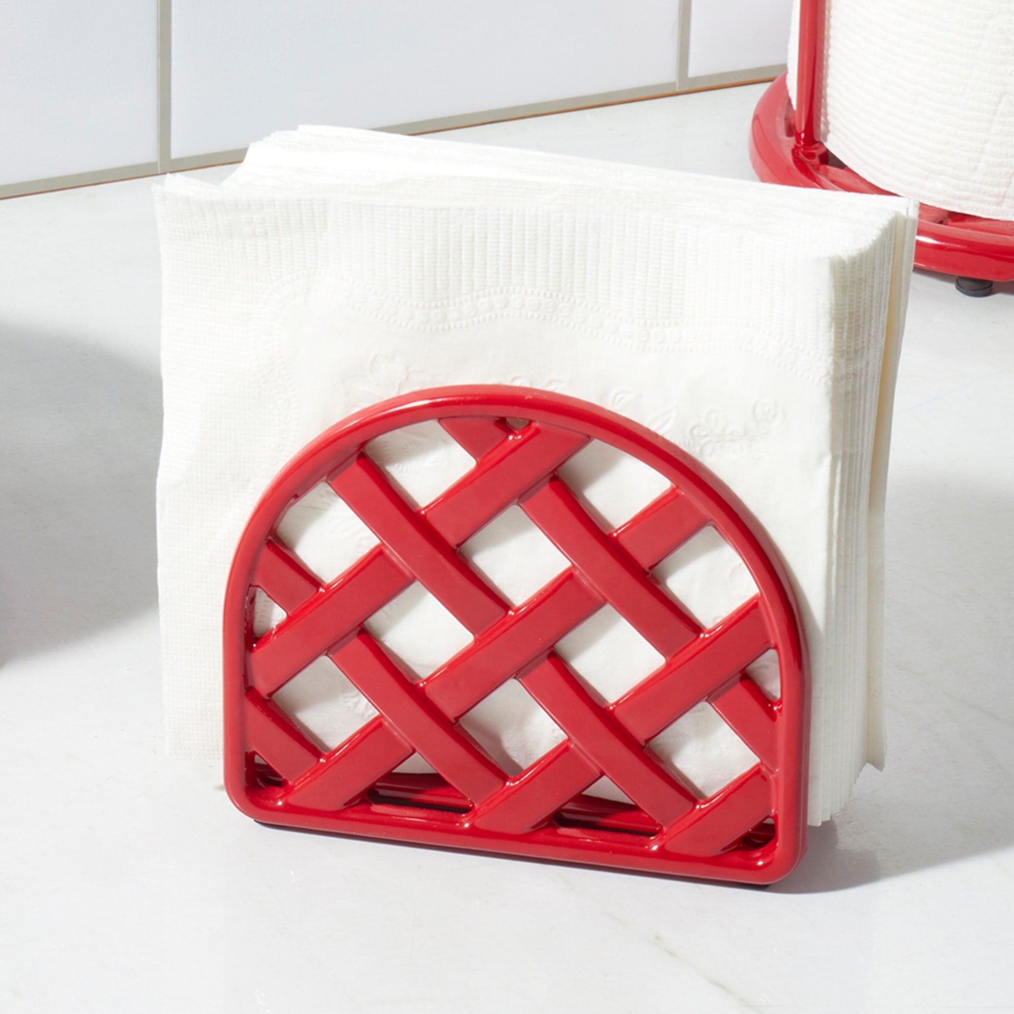 Home Basics Weave Upright Cast Iron Napkin Holder, Red $8.00 EACH, CASE PACK OF 6