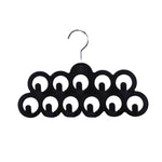 Load image into Gallery viewer, Black Velvet Scarf Hanger with Chrome Hook, 11-Hook Organizer for Scarves, Belts, Jewelry and Accessories $3.00 EACH, CASE PACK OF 24
