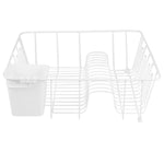 Load image into Gallery viewer, Home Basics Large Vinyl Coated Wire Dish Rack with Utensil Holder, White $6.00 EACH, CASE PACK OF 12
