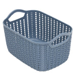 Load image into Gallery viewer, Home Basics 3L Crochet-Designed Plastic Basket, Blue $2.00 EACH, CASE PACK OF 24
