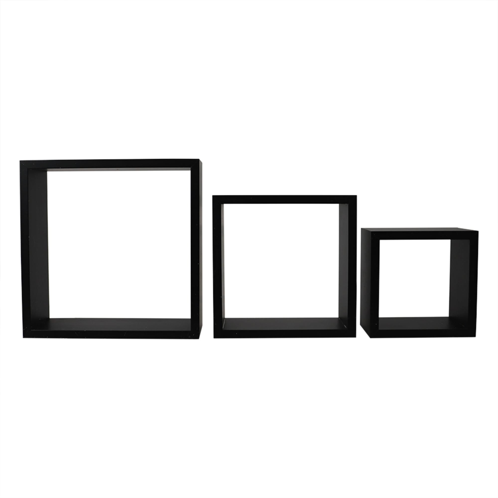 Home Basics 3 Piece MDF Floating Wall Cubes, Black $12.00 EACH, CASE PACK OF 6