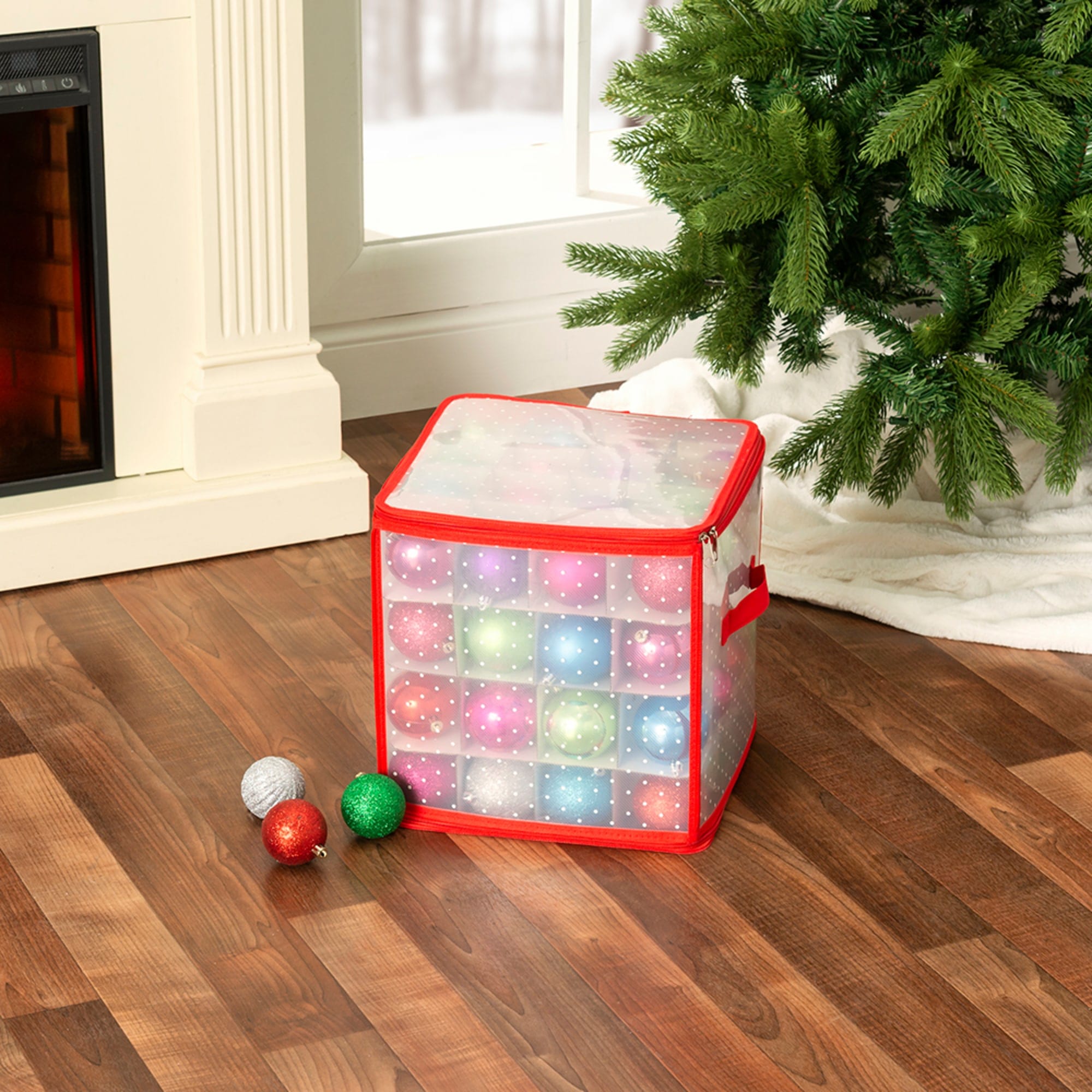 Simplify Ornament Organizer in Red (64-Count) 9002-RED - The Home