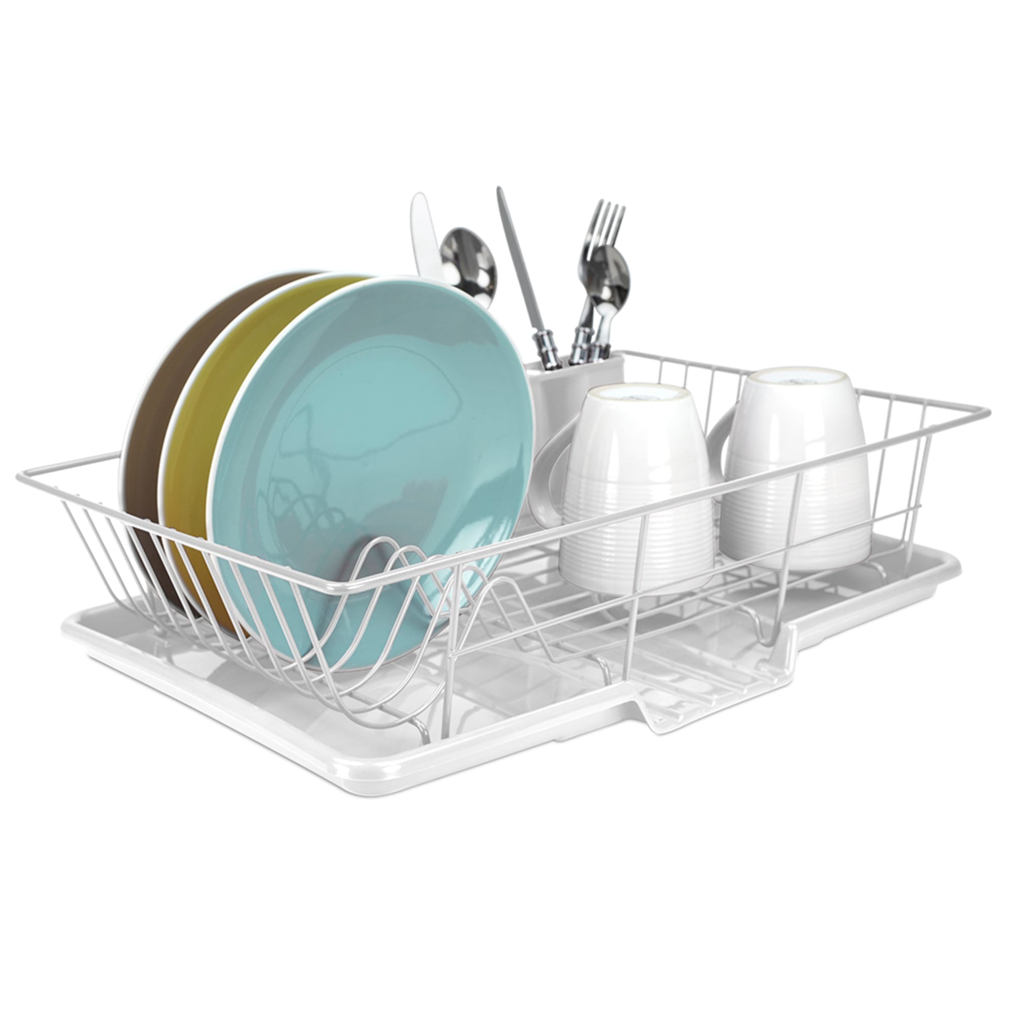 Home Basics 3 Piece Vinyl Coated Steel Dish Drainer, White $10.00 EACH, CASE PACK OF 6