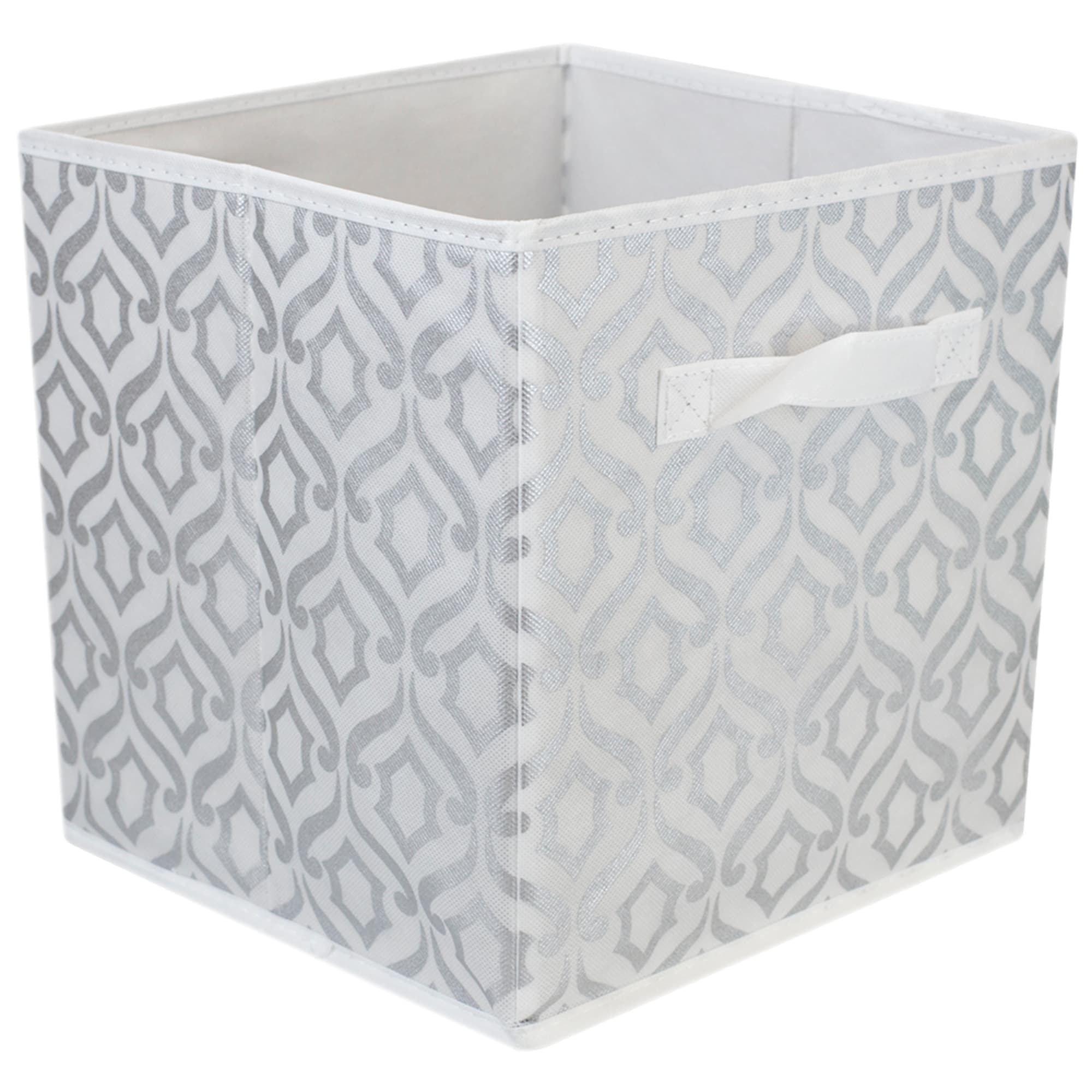 Home Basics Damask Storage Bin, Silver $3.00 EACH, CASE PACK OF 6