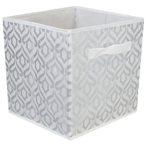 Home Basics Damask Storage Bin, Silver $3.00 EACH, CASE PACK OF 6