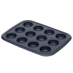 Load image into Gallery viewer, Michael Graves Design Textured Non-Stick 12 Cup Non-Stick Carbon Steel Muffin Pan, Indigo $8.00 EACH, CASE PACK OF 12
