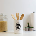 Load image into Gallery viewer, Home Basics Made with Love Ceramic Utensil Crock, White $8.00 EACH, CASE PACK OF 6
