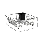 Load image into Gallery viewer, Home Basics Small Vinyl Coated Wire Dish Rack with Utensil Holder, Black $5.00 EACH, CASE PACK OF 12
