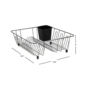 Home Basics Small Vinyl Coated Wire Dish Rack with Utensil Holder, Black $5.00 EACH, CASE PACK OF 12