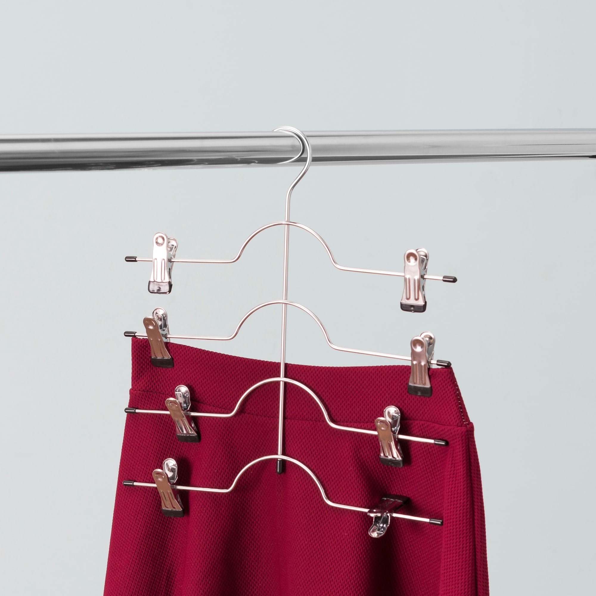 Home Basics 4 Tier Chrome Hanger with Clips, Black PVC Coated $3.00 EACH, CASE PACK OF 12