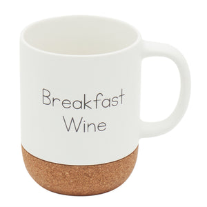 Home Basics 15 oz Ceramic Mug with Cork Bottom - White