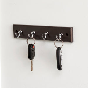 Home Basics 4 Hook Wall Mounted Key Rack, Cherry $4.00 EACH, CASE PACK OF 12